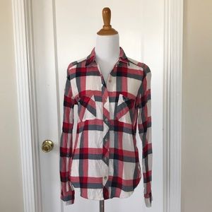Abercrombie & Fitch Cotton Flannel Plaid Check Button Up Shirt